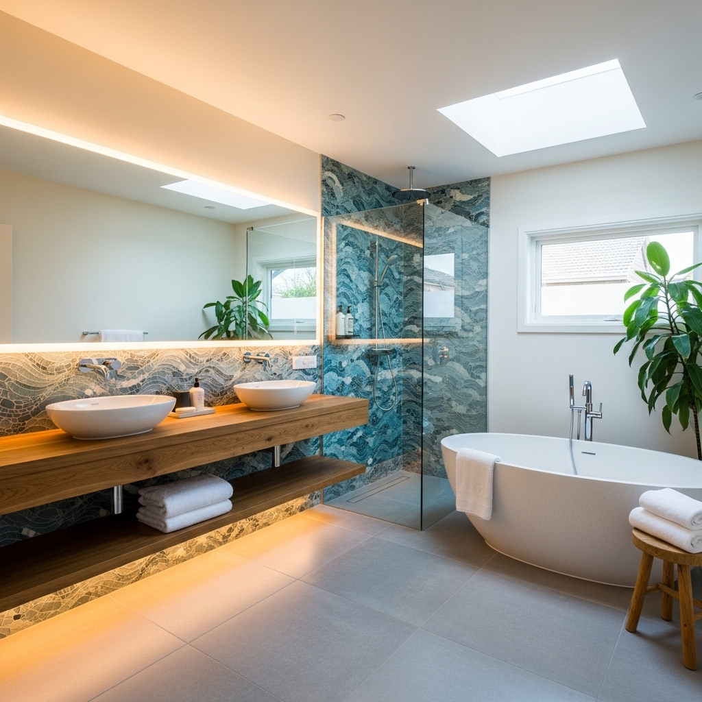 Modernt badrum med lyxig design